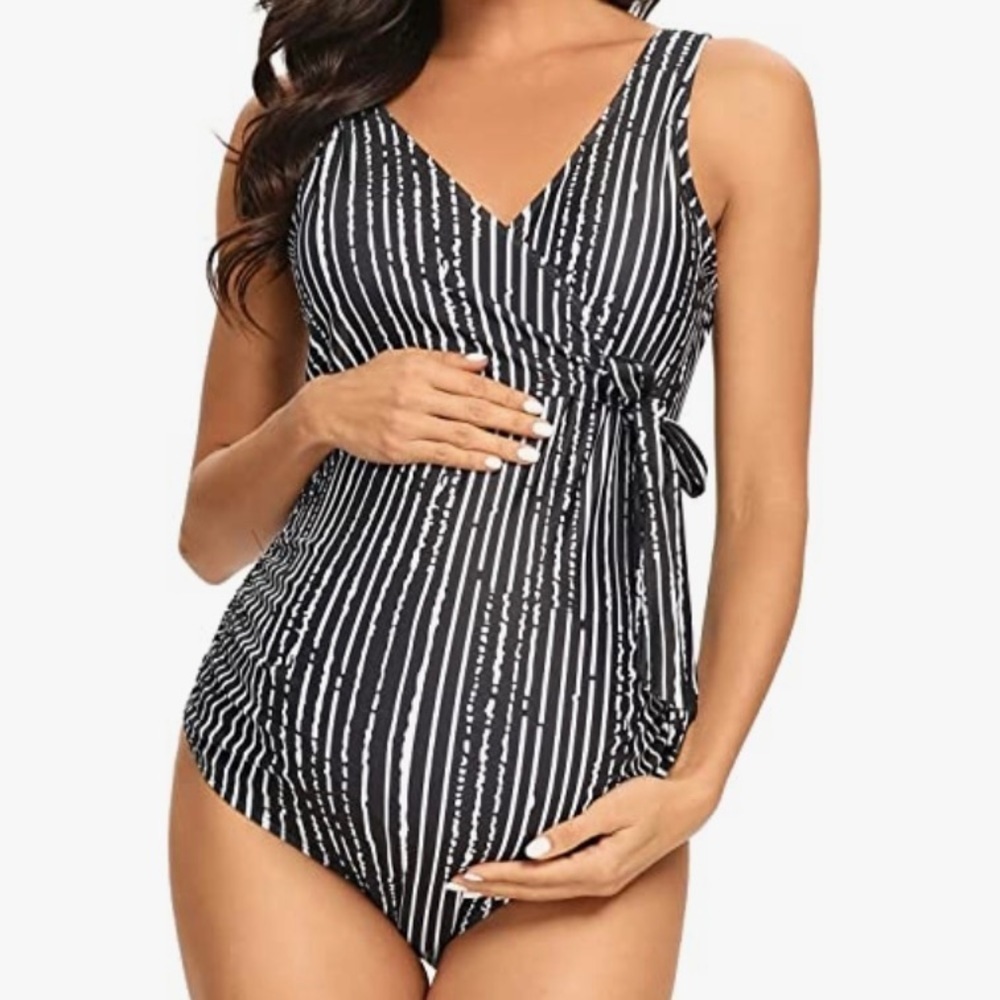 NWT Tempotrek Maternity Swimsuit | Black & White | Size XXL